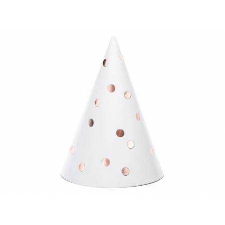 Chapeaux de fête Dots blanc 16cm 