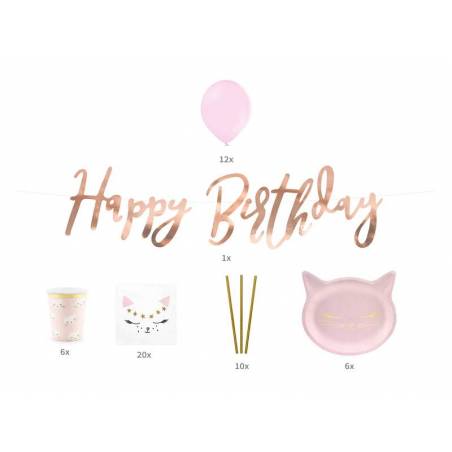 Chat anniversaire - Déco anniversaire chat - Anniversaire chat fille