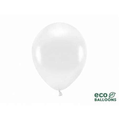 Ballons Eco 26cm métallique blanc 