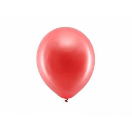 Ballons arc-en-ciel 23cm rouge métallique 