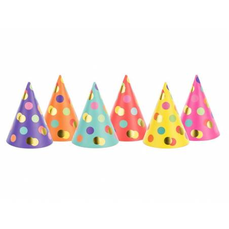 Chapeaux de fête Dots mix 16cm 