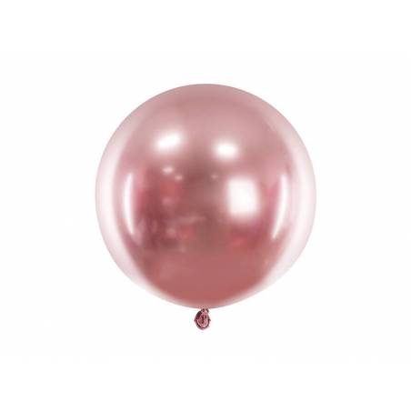 Ballon brillant rond 60cm, or rose 