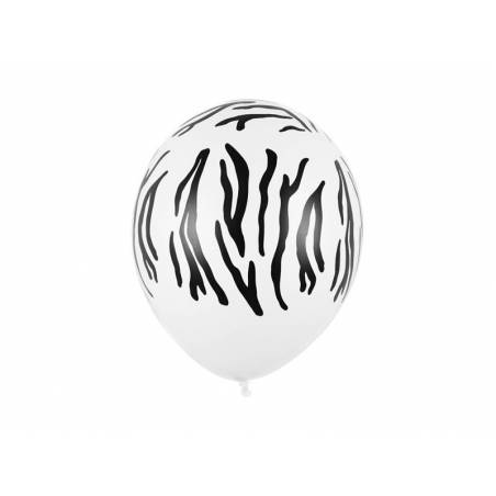 Ballons 30 cm Zebra Pastel Blanc Pur 