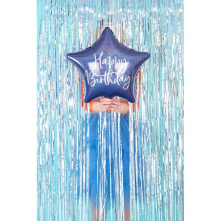 Ballon en feuille Happy Birthday, 40cm, bleu marine 