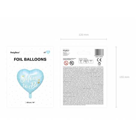 Ballon en feuille Mom to Be, 35cm, bleu 