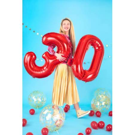 Ballon en feuille Numéro ''0'', 86cm, rouge 