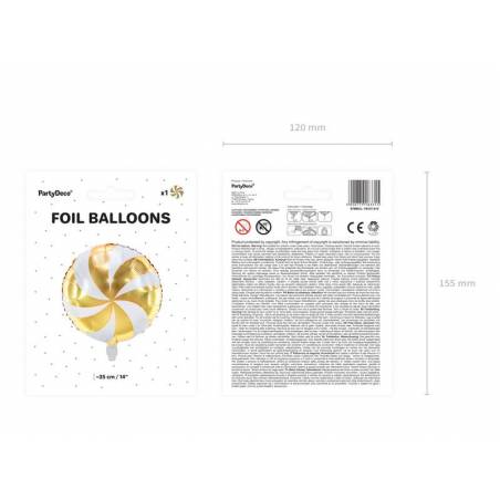 Ballon en feuille Candy, 35cm, or 