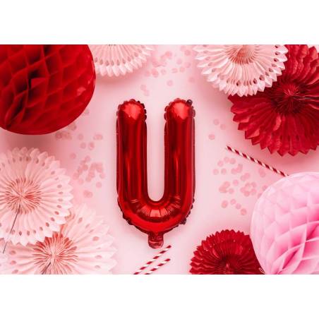 Ballon en aluminium Lettre ''U'', 35cm, rouge 