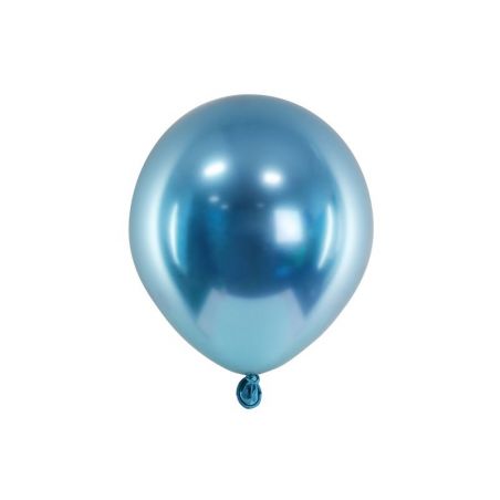 Ballons brillants 12 cm bleu 