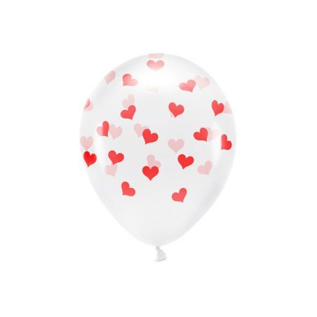 Ballons Eco 33 cm Coeurs Cristal Clair 