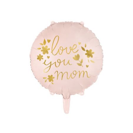 Ballon en feuille ''Love you mom'', 45 cm, rose 