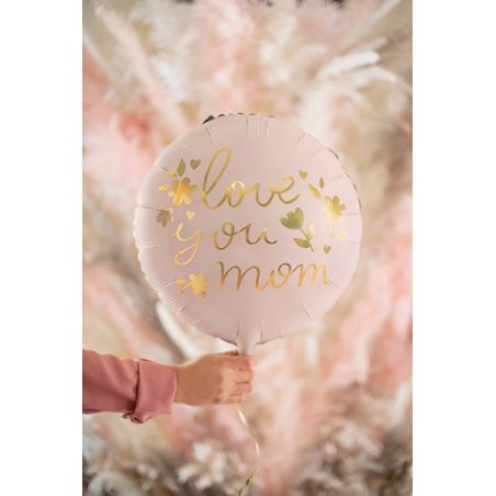 Ballon en feuille ''Love you mom'', 45 cm, rose 