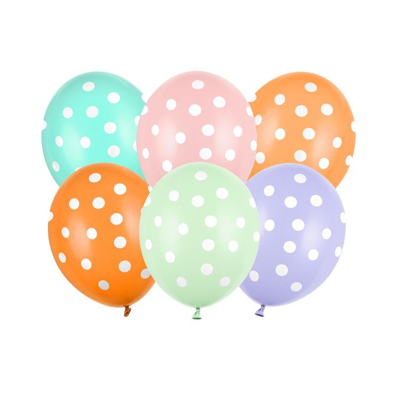 Ballons-Rose-Pois Blancs-Lot De 6 – La Boite à Dragées