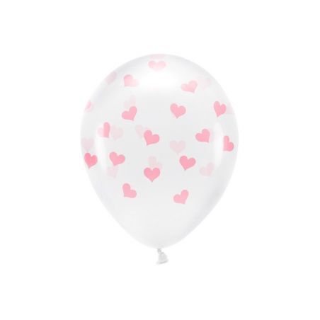 Ballons Eco 33 cm Coeurs Cristal Clair 