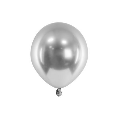 Ballons brillants 12 cm argent 