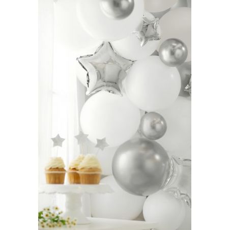 Ballons brillants 12 cm argent 