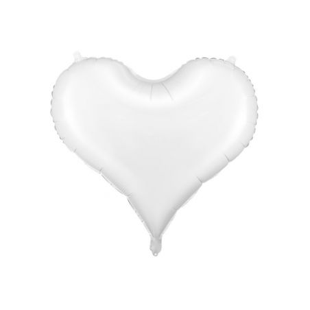 Ballon en feuille Coeur, 75x64,5 cm, blanc 