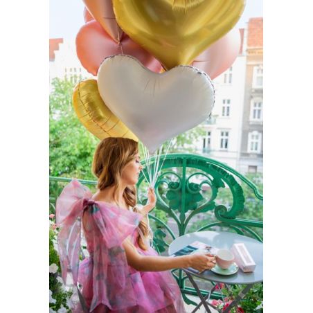 Ballon en feuille Coeur, 75x64,5 cm, blanc 