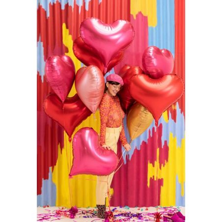 Ballon en feuille Coeur, 75x64.5 cm, or rose 