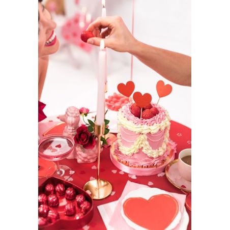 Décorations pour cupcakes Coeurs rouge 11 cm 