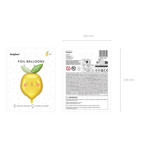 Ballon en feuille Lemon,50x75 cm, mélange 