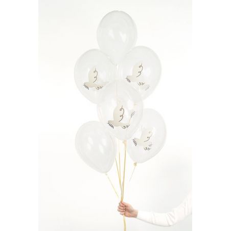 Ballons 30 cm Colombe Cristal Clair 