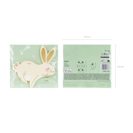 Serviettes de table Bunny mix 14x15 cm 