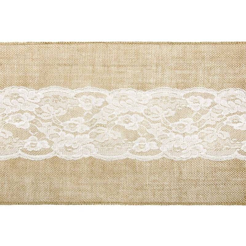 Chemin de table Jute et Dentelle - 28 cm x 3 m – La Boite à Dragées