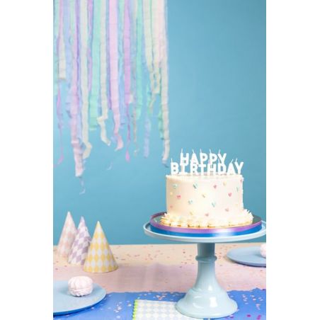 Bougies d'anniversaire Happy Birthday 25 cm blanc 