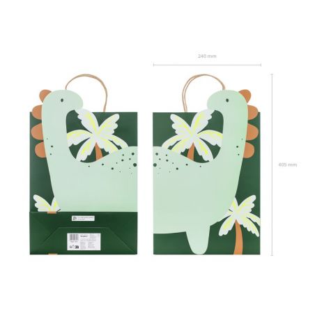 Sac cadeau Dinosaure, 10x24x37 cm, mixte 