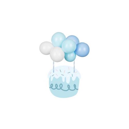 Garniture de gâteau en forme de ballon, bleu, 29 cm 