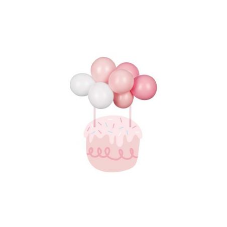 Garniture de gâteau en forme de ballon, rose, 29 cm 