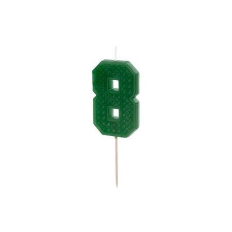 Bougie d'anniversaire Numéro 8, 6 cm, verte 