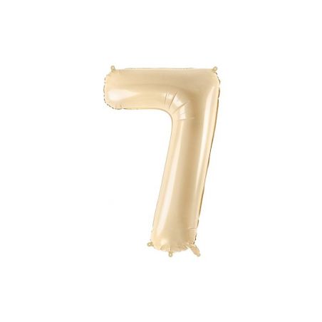 Ballon de baudruche Nombre ''7'', 72cm, beige 