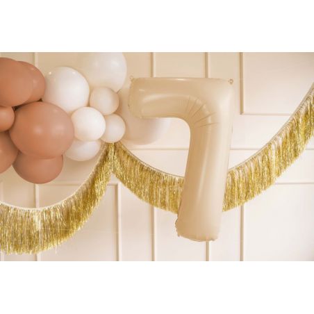 Ballon de baudruche Nombre ''7'', 72cm, beige 