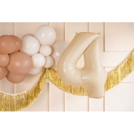 Ballon de baudruche Numéro ''4'', 72cm, beige 