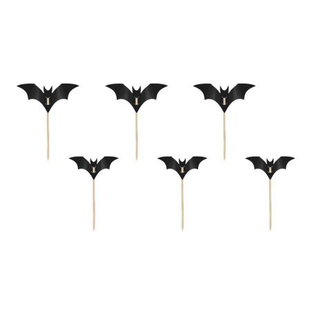 Décorations pour cupcakes chauve-souris noir 3.6-4.7cm 