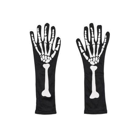 Gants phosphorescents, noirs, taille S/M 