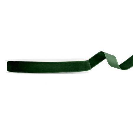 Ruban velours, vert bouteille, 15mm/10m 