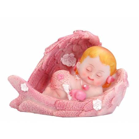 Figurine Fille Ange rose 6.5cm 