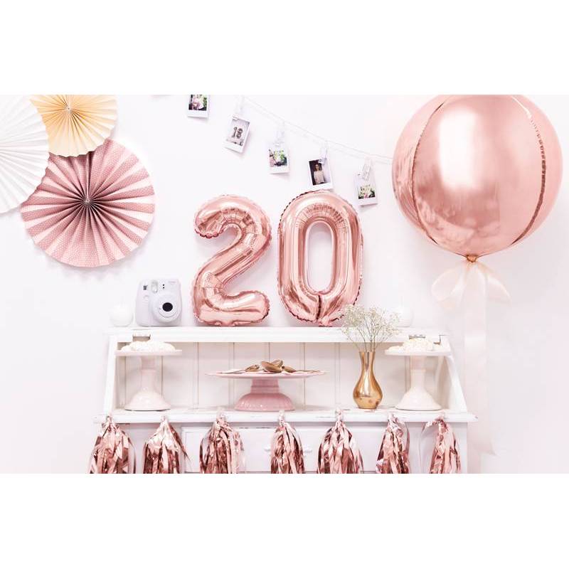 ballon alu 35cm chiffre 2 rose clair pour fêter un anniversaire