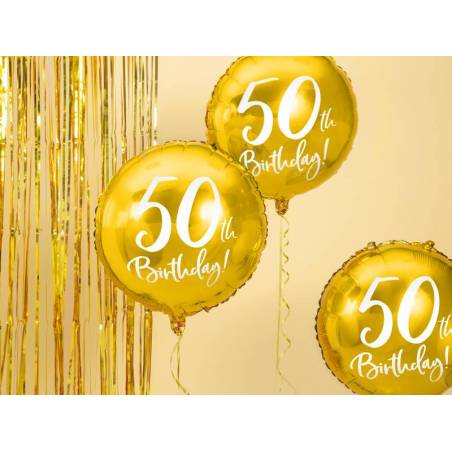 Ballon en aluminium 50e anniversaire or 45 cm 
