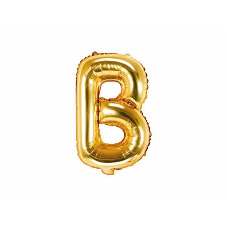 Ballon en aluminium lettre B 35cm doré 