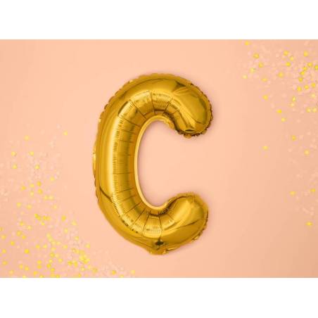 Ballon en aluminium lettre C 35cm doré 