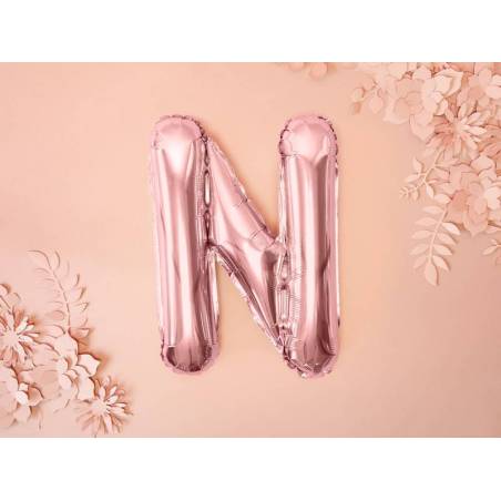 Lettre de ballon en aluminium N 35cm or rose 