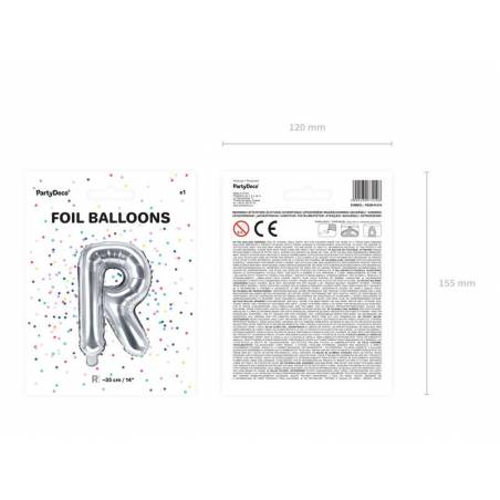 Lettre de ballon en aluminium lettre R 35cm argent 