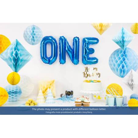 Ballon en aluminium lettre T 35cm bleu 