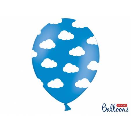 Ballons 30cm nuages bleuet pastel bleuet 