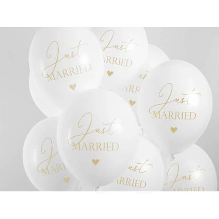 Ballons 30cm Just Married Pastel Blanc pur 