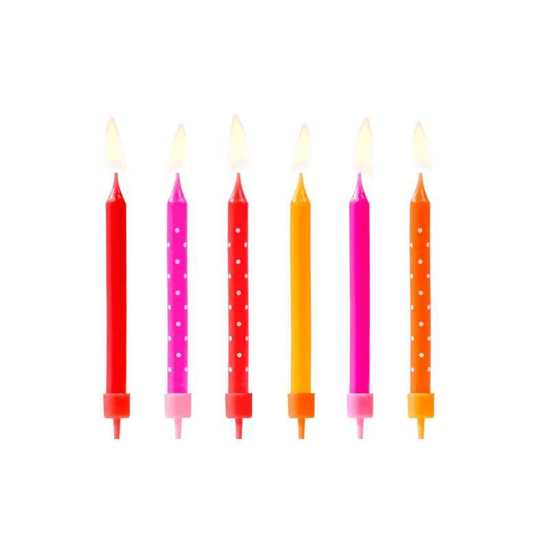 Bougies D Anniversaire Colorees Assortiment 6 5 Cm